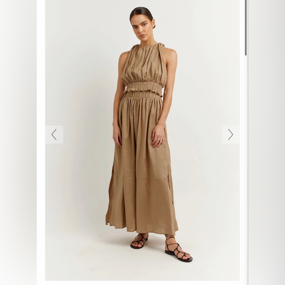 LANA MOCHA LINEN CIRCLE SKIRT DISSH size 2